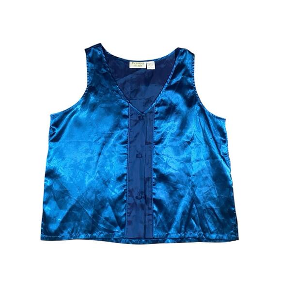 Vintage 90s Victoria Secret Gold Label Satin Sleep Top - M - Picture 2 of 4